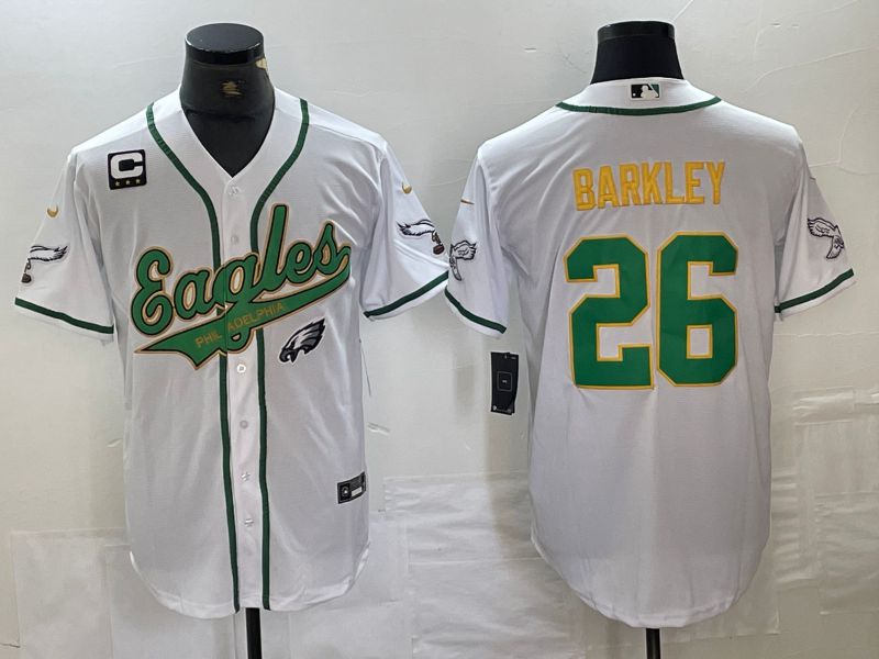 Men Philadelphia Eagles #26 Barkley White 2024 Nike Co branded NFL Jersey style 8->philadelphia eagles->NFL Jersey
